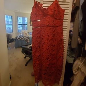 Boohoo Lace Panelled Open back dress